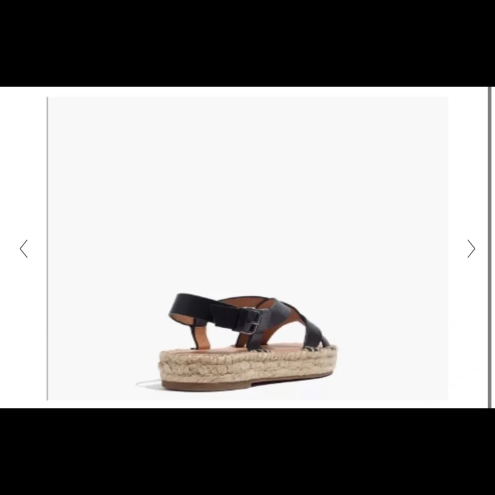 Madewell Black Leather Crisscross Espadrille Sandals